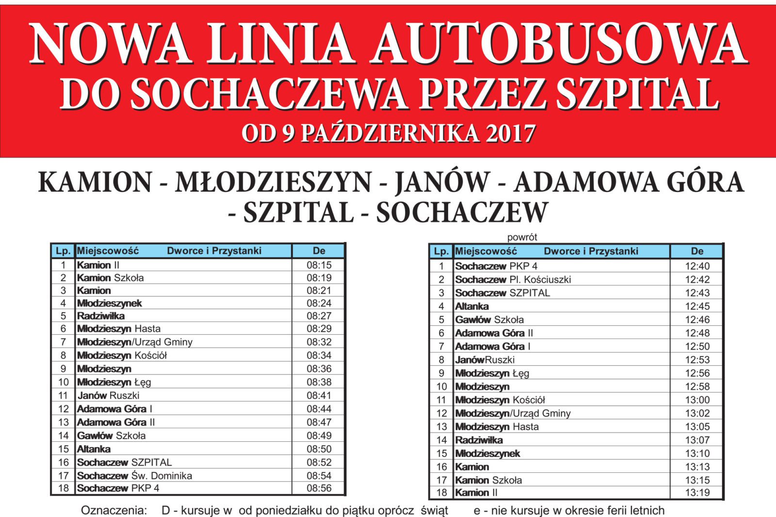 Nowa linia autobusowa - do Sochaczewa przez szpital