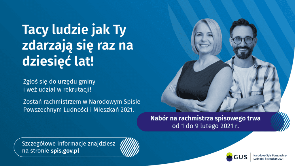 Ogłoszenie o naborze kandydatów na rachmistrzów terenowych Narodowego Spisu Powszechnego Ludności i Mieszkań w 2021 r.
