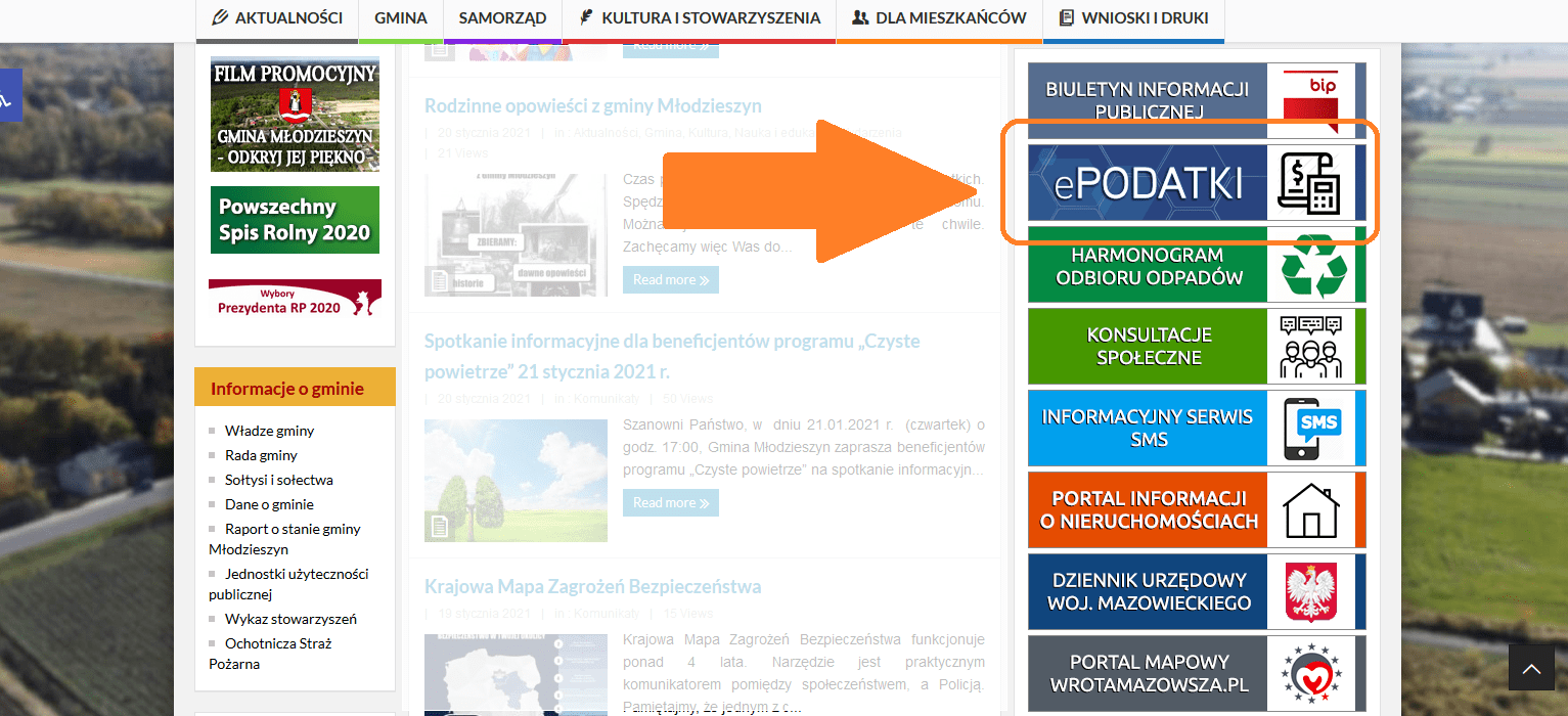 Nowa usługa e-PODATKI - udogodnienie w załatwianiu spraw podatkowych dla podatników gminy Młodzieszyn