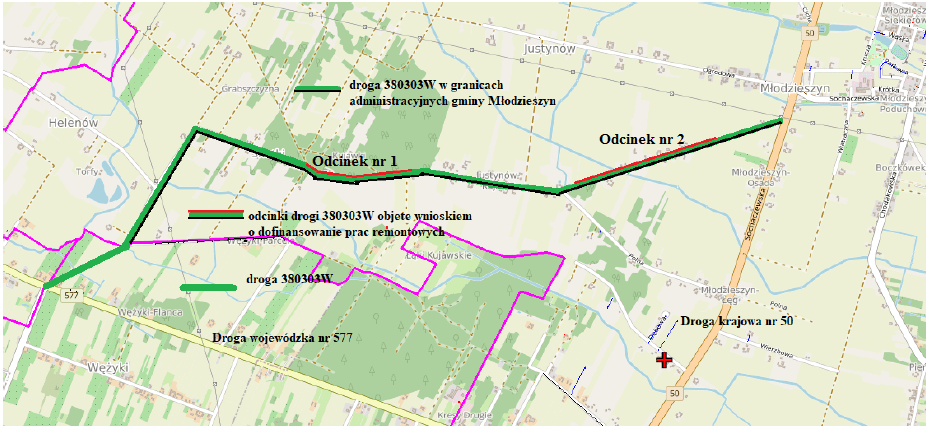 Czasowe utrudnienia w ruchu- remont drogi nr 380303W – tj. droga relacji Helenów-Skutki-Młodzieszyn ul. Długa
